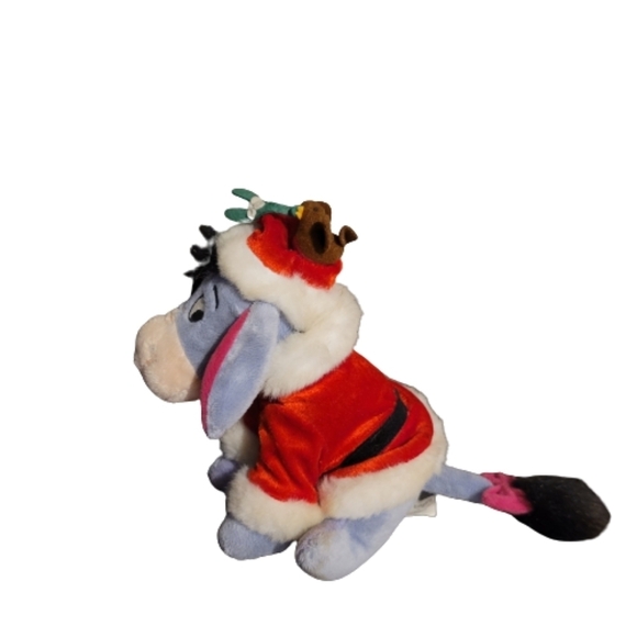 Disney EEYORE  Santa eeyore in a Santa suit and hat bird on head stuffed Animal - Picture 3 of 12